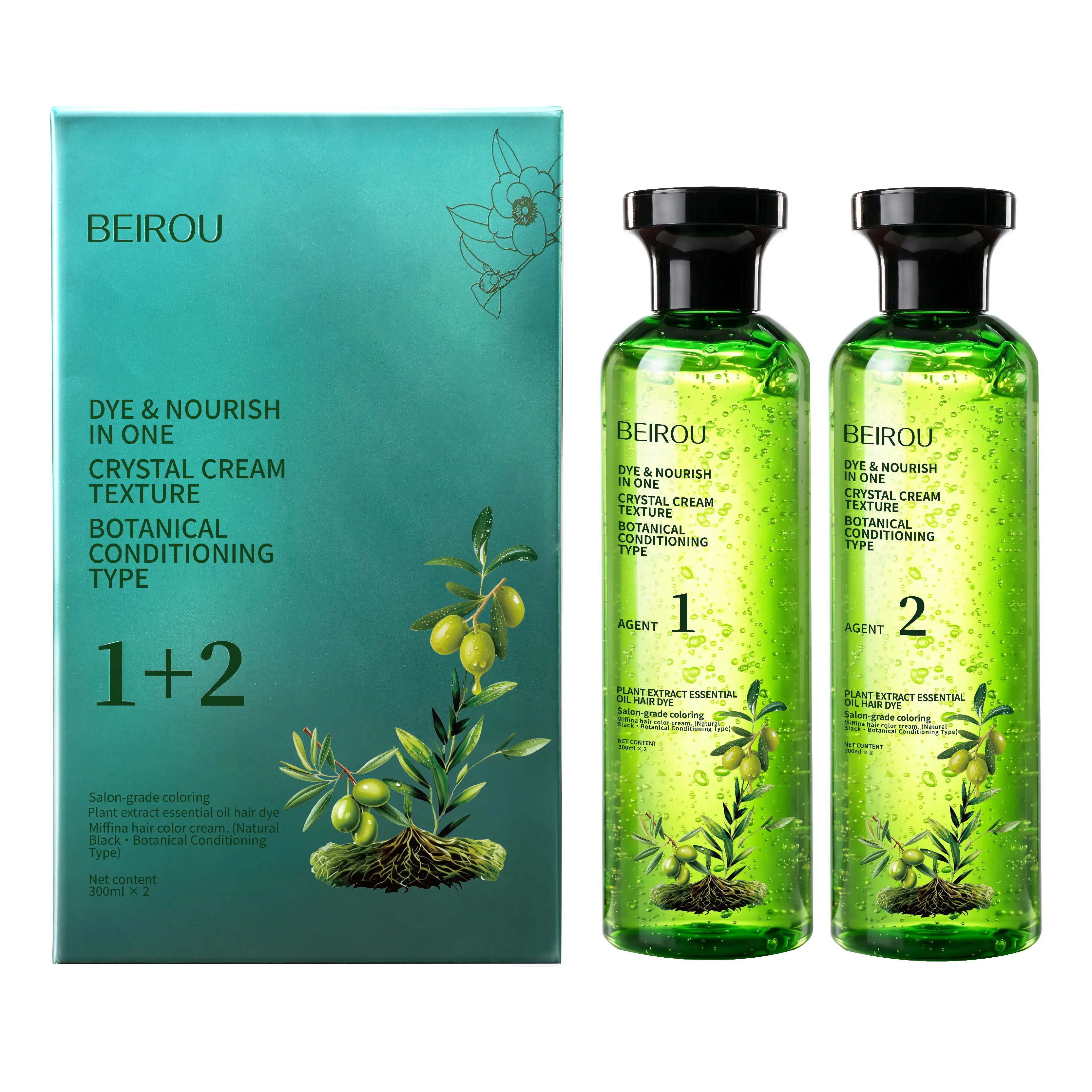 Plant-Based Herbal Hair Dye Shampoo Kit (1+2) – Natural Black, Powerful Gray Coverage, Color & Nourish in One#haircolor#hairdye