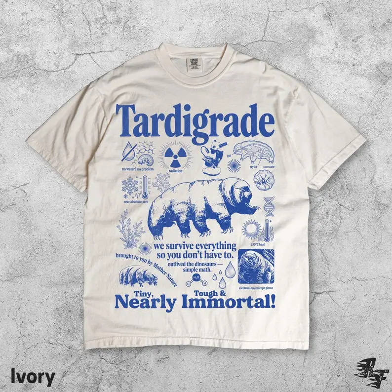Comfort Colors Tardigrade Vintage Science TShirt, Retro Biology Graphic Tee, Water Bear Microbiology Shirt, Geek Lab Humor Top, STEM Nerd Gift