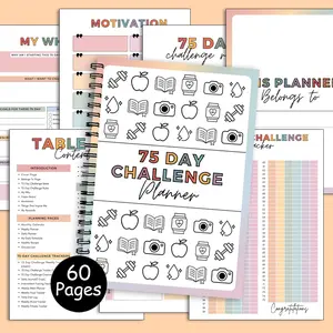 75-Day Challenge Composition Notebook | Promote Personal Growth |  Guided Journal for Goal Setting, Daily Tracking & Habit Building - With Weekly Reflection Pages to Support Consistency