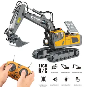 [Local Stock]RC Car 2.4G 1:20 11 Channels 9 Channels Alloy RC Excavator Dump Trucks Bulldozer Alloy Plastic Engineering Vehicle Electronic Toys For Kids Boy Gifts Remote Control Kids Racing Car fidgettoys squishy