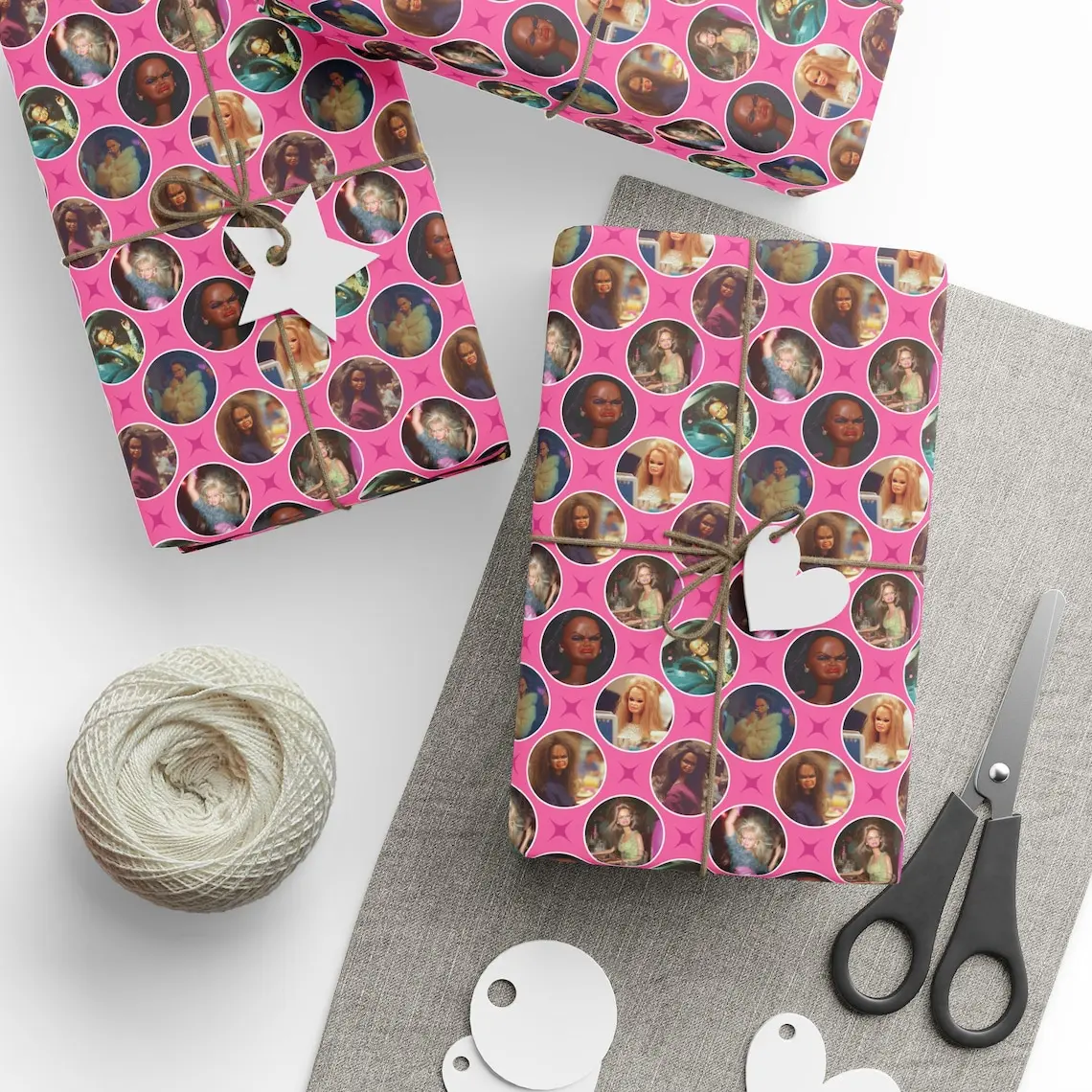 Funny Disgusted Doll Face Meme Wrapping Paper, Birthday Gift Wrap, White Elephant, Yellow Gift Wrap, Birthday Wrapping Paper, Gag Gift Wrap