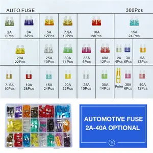 300Pcs All-in-One Auto Car Blade Fuse Assortment Kit | Standard, Mini & Micro Blade Fuses with Puller – 2A to 40A for Trucks, SUVs, Boats, RV, Marine & Motorcycle Emergency Replacements