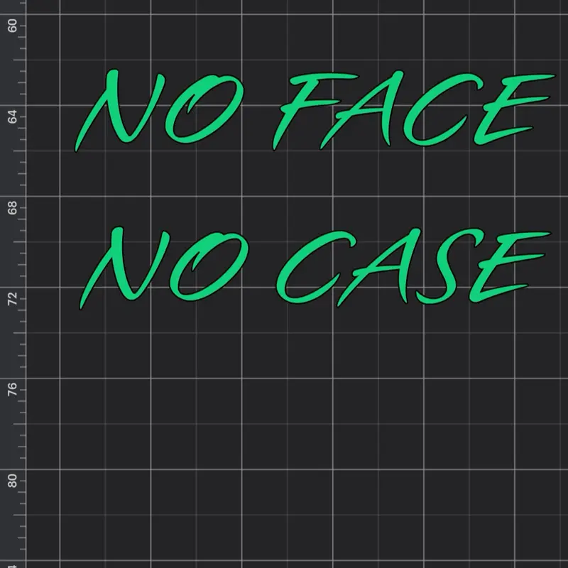 “No Face No Case” Vinyl Helmet Decals