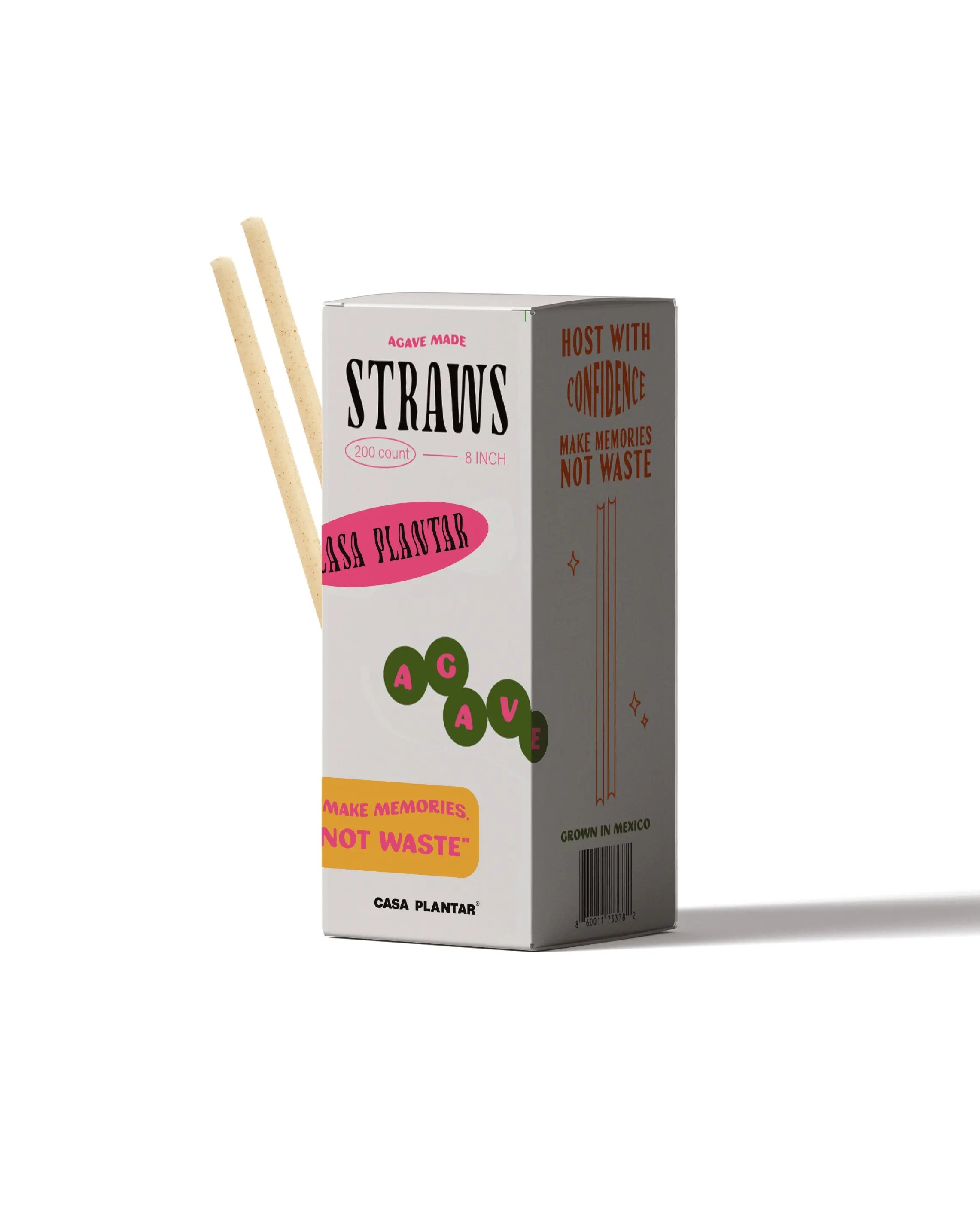 8 Inch Agave Straws - 200 Count - Biodegradable