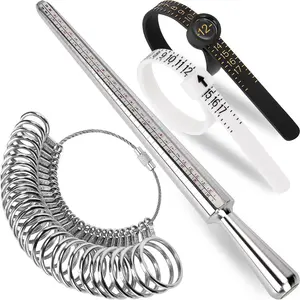Ring Sizer Measuring Tool Kit, Ring Mandrel Measurer, 27 PCS Premium Steel Measuring Ring Tool, US Ring Size 0-13, 2 PCS Reusable Finger Size 1-17 USA Rings Size with Magnified Glass ankh necklace fathersdaygiftideas proof jewelry tarnish