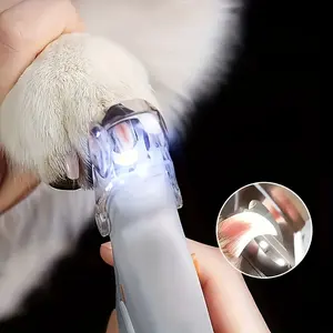 LED Pet Nail Clipper - 1pc Battery-Operated Pet Grooming Tool with Built-In Light for Safe Grooming of Dog Paws, Low-Voltage Non-Rechargeable Button Battery Included