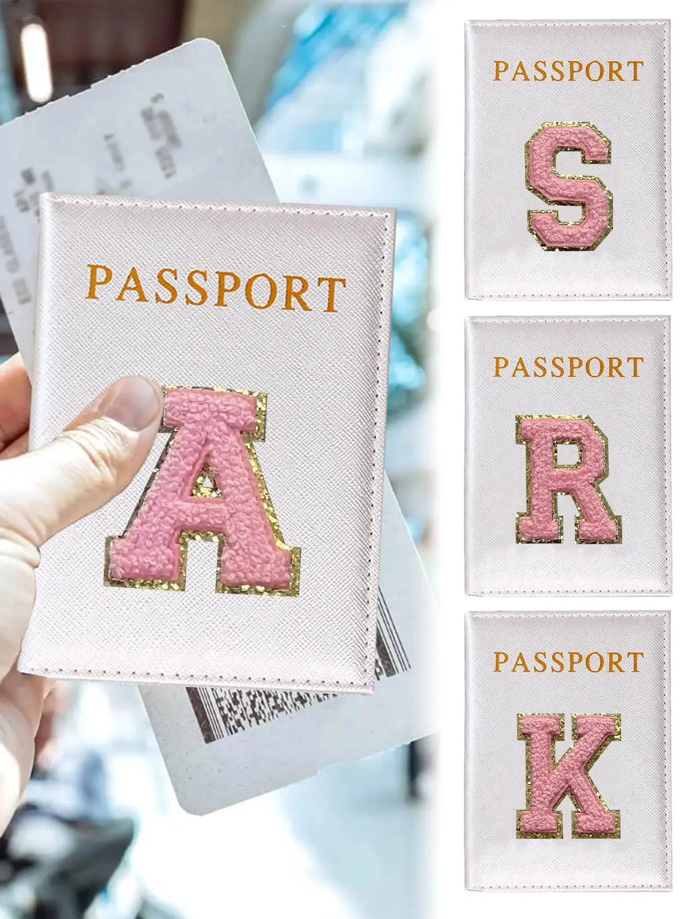 Letter Embroidery Passport Case, Cute Travel Wallet, Personalization Passport Holdercover, Perfect Vacation Travel Accessories, Travel Document Holder, Travel Essentials