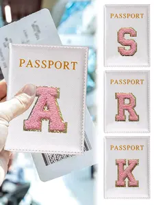 Letter Embroidery Passport Case, Cute Travel Wallet, Personalization Passport Holdercover, Perfect Vacation Travel Accessories, Travel Document Holder