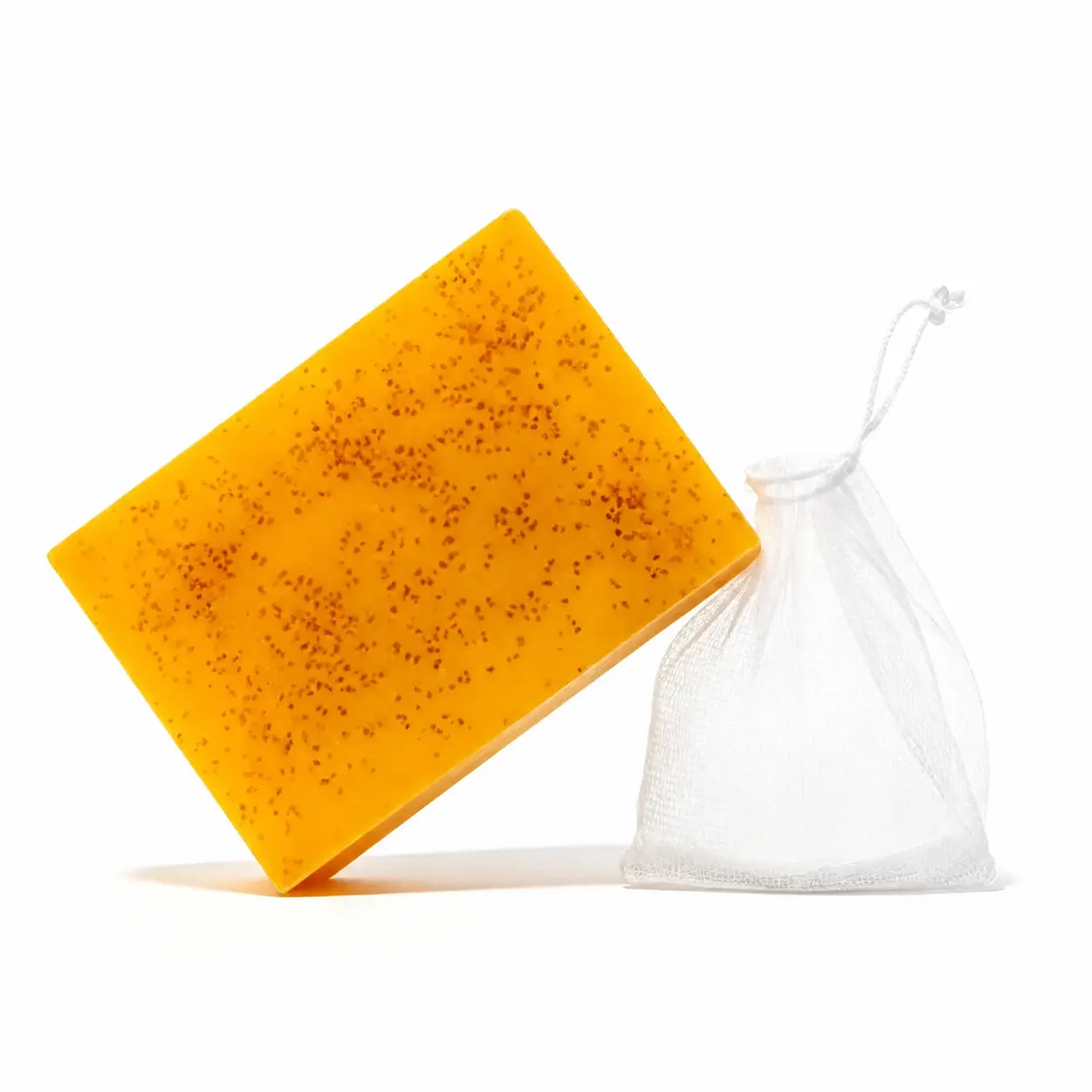 Turmeric Bar Soap with Lemon & Kojic Acid - Shea, Tea Tree Infused Brightening Moisturizing Cleanser, Skin Repair for Sensitive Skin, Multi-Pack Bath Bar with Bubble Net, Summer Acne Care, Saver Bag Set