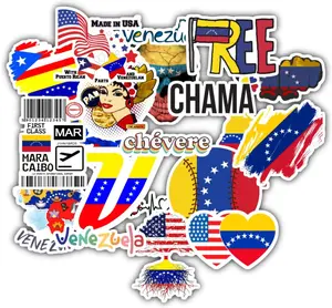 20 Pcs Stickers Packs Venezuelas Decal Vinyl Aesthetic Colorful Sticker Waterproof for Water Bottle Laptop Computer Phone Luggage Car Skateboard Bumper