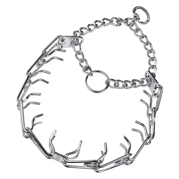 HERM SPRENGER - Chrome ULTRA-PLUS Prong Collar with Center-Plate and Assembly Chain