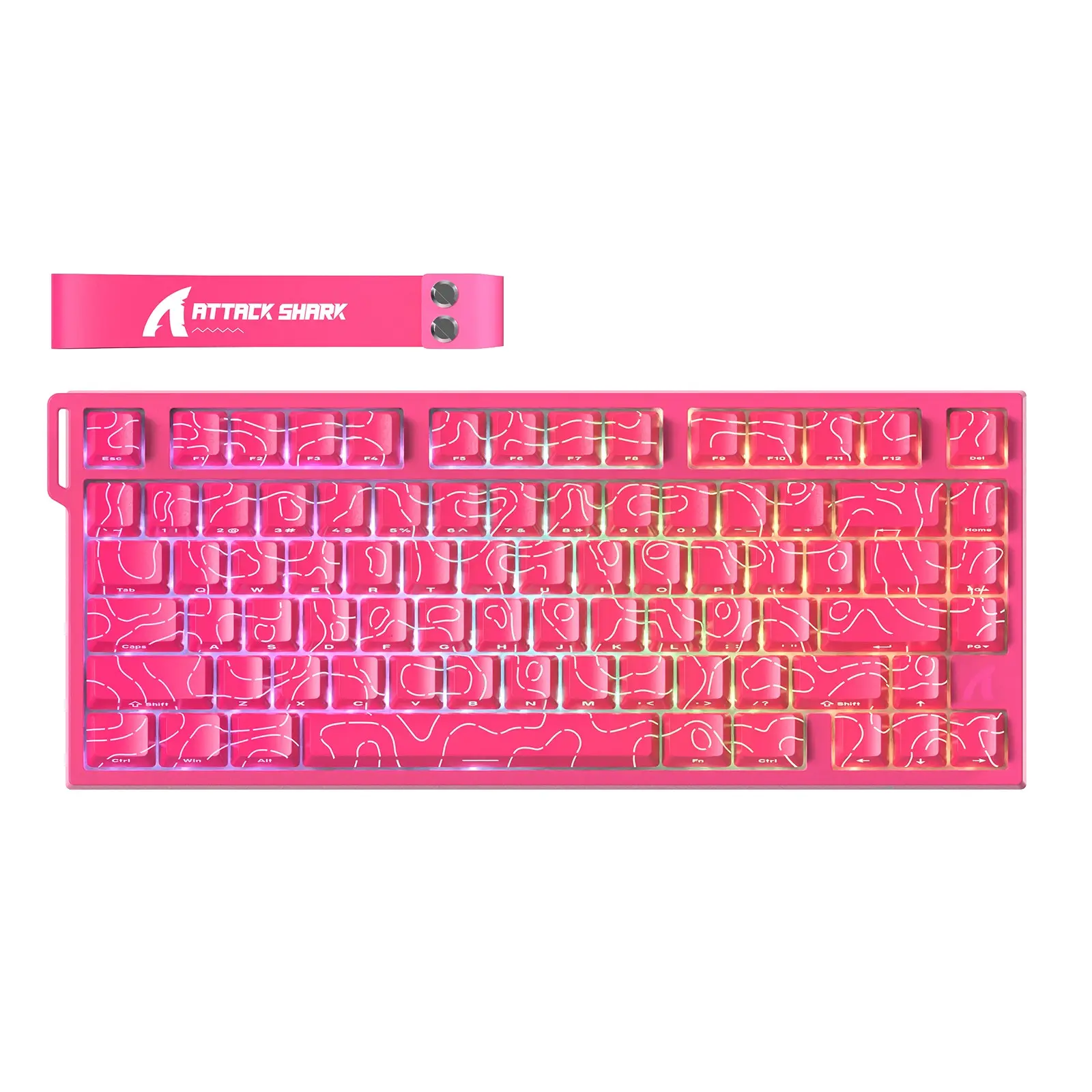 Attack Shark R82 He 8000hz Gaming Keyboard, 0.005mm Rt Precision, 75% Wired RGB, Magnetic Axis, Adjustable Travel, Snap Tap, PC & MAC, PC Accessories Gaming, Durable Keyboard, RGB Lighting Keyboard, Gaming Accessory