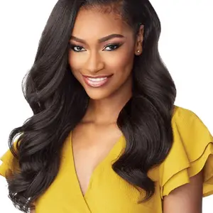 Sensationnel Half Wig Instant Weave DRAWSTRING CAP IWD 4 Long Synthetic Natural Wave Heat Safe Up to 400°F