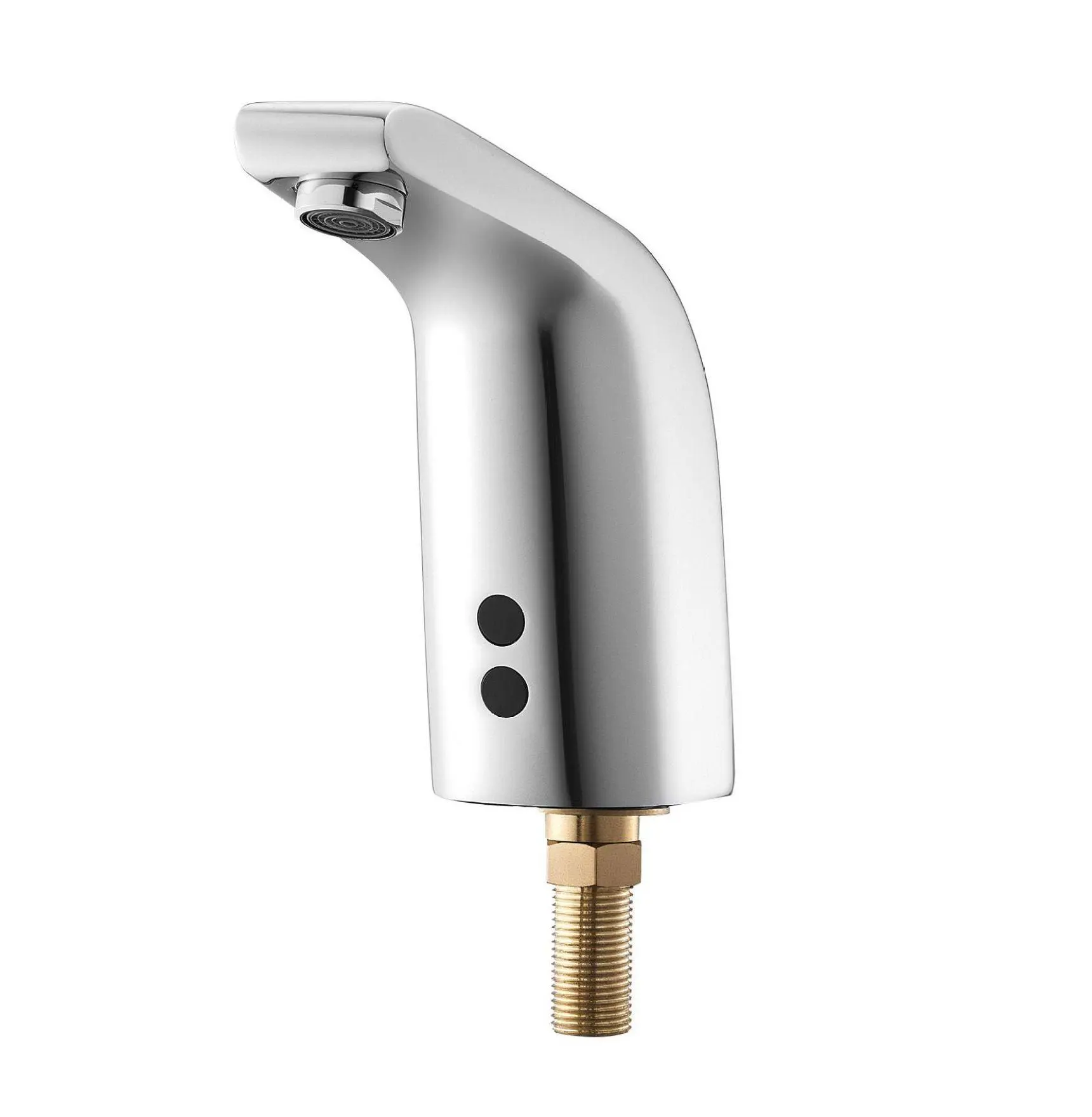 Touchless Faucet, Automatic Motion Sensor Bathroom Sink Faucet - Cold Water, Battery Operated, Chrome, Single Hole, 9/16" Pipe Default