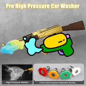 【New Version】Mr IRONSTONE High Pressure Washer with 3/8'' Quick Connector, Swivel Car Washer Toy with 5 Pressure Washer Nozzle Tips & Charing Station & Filter, Men's Gift, Father's Day Gift