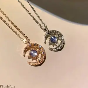 Women's Fashion Star & Moon Moonstone Clavicle Necklace — Wedding & Party Jewelry Gift — An Ideal Present outdoorfun