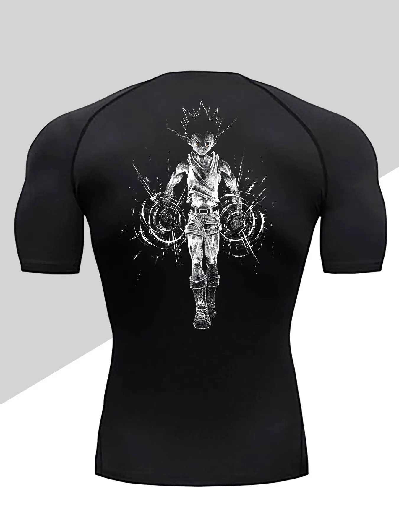 Men's Dragon Print Compression T-Shirt, Quick-Dry Breathable Stretch Fabric, Tight-Fitting Short Sleeve Top for Fitness and Outdoor Activities, High Performance Activewear, Athletic Tee, Fitness Shirts