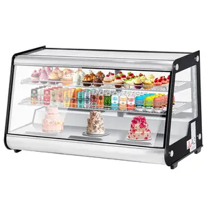 GARVEE 8.2 Cu.Ft./230L Cake Display, LED, Double Glass, 110v - Refrigerated Display Case with LED, Air-cooling, Automatic Defrost, Rear Sliding Door, Ideal for Pastry and Commercial Use