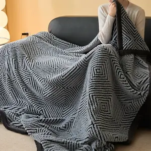 Luxurious Warm Sun Velvet Jacquard Double-Sided Blanket, Office Nap Air Conditioning Blanket, Home Cover Blanket, Aircraft Blanket