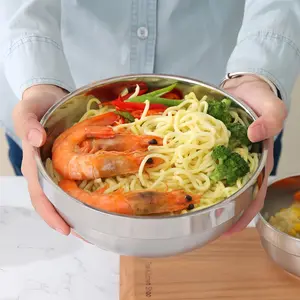 Set of 4 Stainless Steel Bowls, Dual-Layer Insulated Food Containers, Suitable for Meals, Soup, Salad, Dessert, Dishwasher Safe Kitchenware