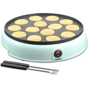Mini Pancakes Maker Machine, Dutch Mini Pancake Griddle, 14 Holes Electric Poffertjes Pan, Ideal for Breakfast, Snacks, Desserts &