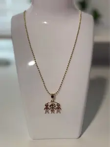 Kids' Gold Laminated Necklace with Family Charm - Elegant and Durable Jewelry for Everyday Wear