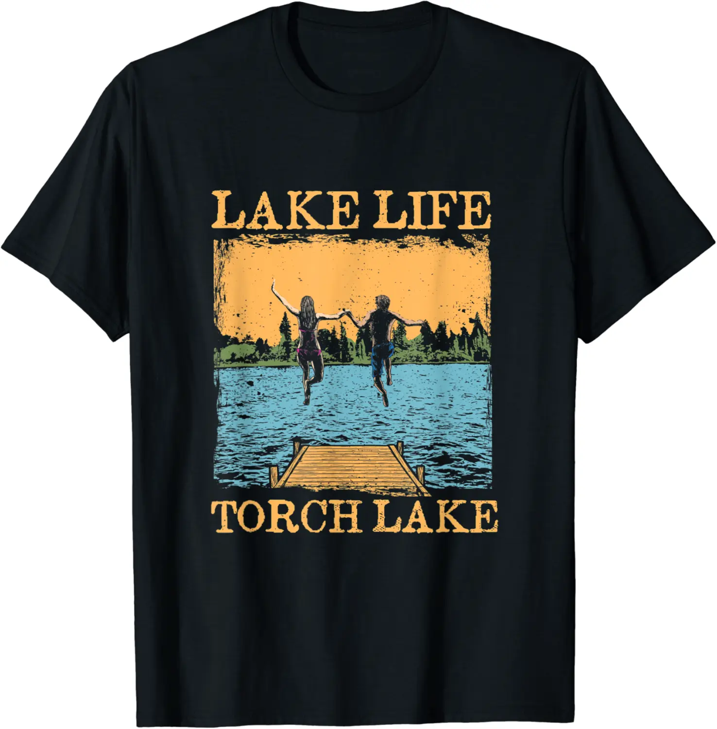 Lake Life Torch Lake Swimming Michigan Swimmer Camping T-Shirt - Silviamo Shop 33B09GK77DV8