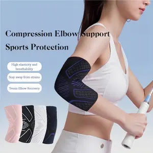 2 pieces of sports compression elbow pads, high elasticity, breathable fabric, stabilizing muscles to prevent strain, relieving elbow joint soreness and pain, used for tennis elbow recovery and badminton fitness and other sports protection