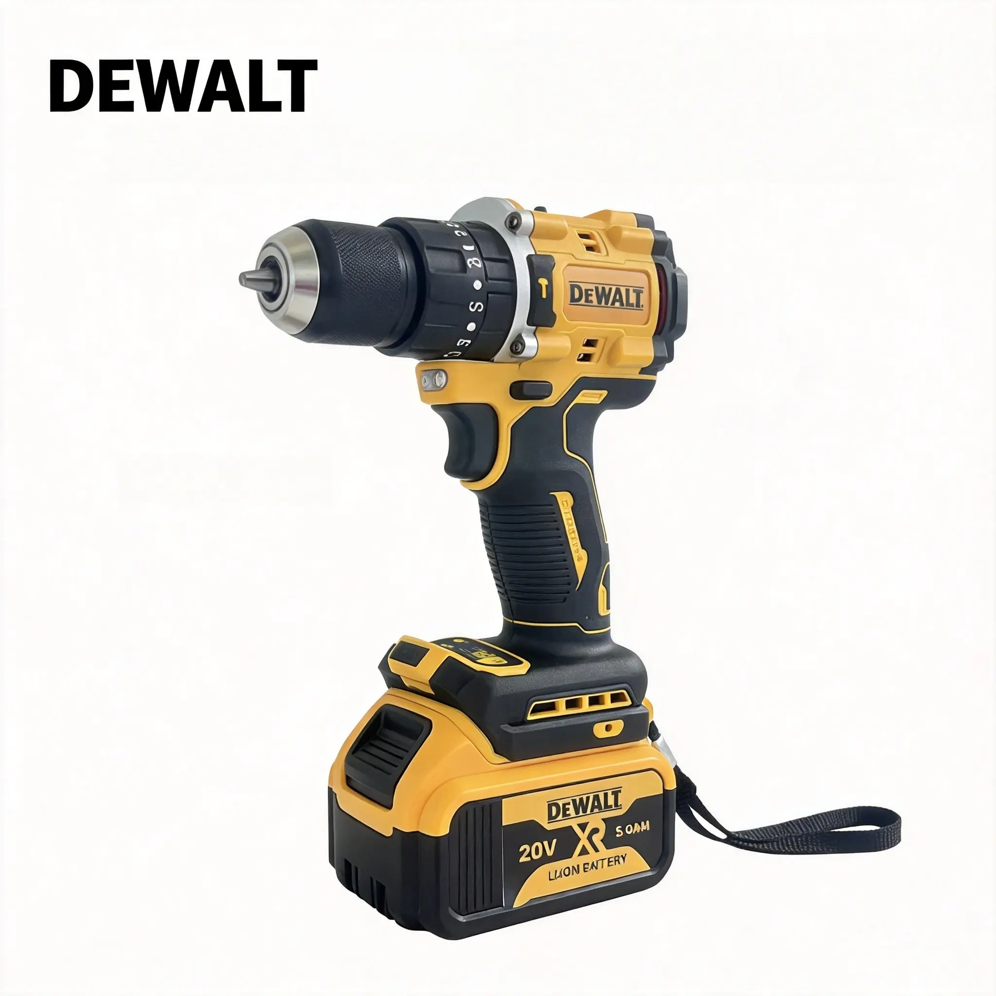 1 DEWALT compact hand drill, suitable for indoor decoration teams and amateur builders, 1.5-13mm 1/2 inch chuck, perfect for deck construction and fixture assembly, universal household set