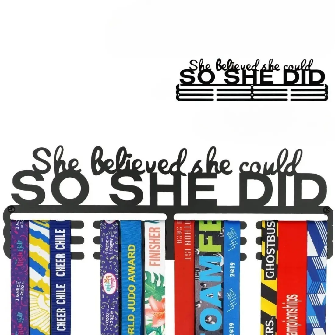 Wall - mounted Medal - Displaying Rack, Auxiliary Hooks; Trophy - Holding Rack for Honors, Supplementary Hooks; Cheerleading Ribbons, Competitive Gymnastics, Rugby - related Ribbons. She believe she could, so she did, Shop Wall Organizer, Convenient Hook
