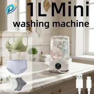 Portable USB-Rechargeable Mini Washer for Underwear &Socks Automatic Cleaning No Plug 20 Washes per Charge Compact Design with LED Display Separate Washing for Socks & Underwear Idealfor Travel Home RV Use
