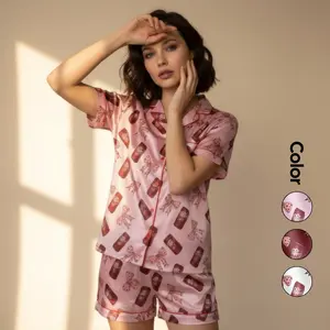 Dr Pepper Satin Silk Pajamas Set - Soft and Seductive Nightwear, Loungewear, Homewear, Ideal Gift For Mom, Gift For Her