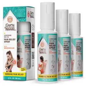 GuruNanda Lidocaine Pain Relief Spray with Magnesium - 3Pk