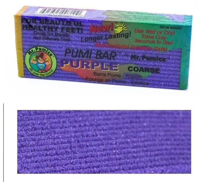 Mr. Pumice Purple Pumice Bar - Extra-Coarse, Pumice Stone for Feet Callus Remover, Pedicure Tools for Feet, Foot Scrubber for Dead Skin Remover, Foot Care