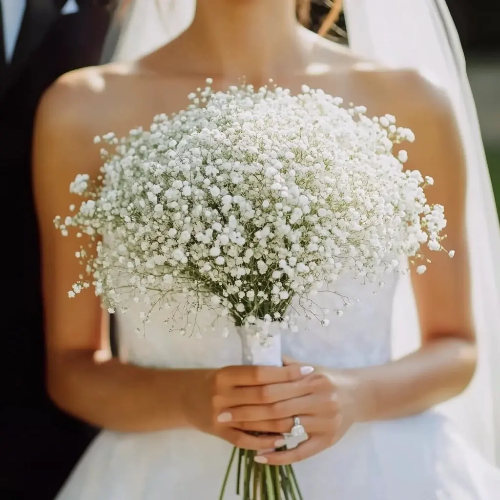 YBLIOUKE 20-30Pcs Real Touch Baby's Breath Artificial Flowers Pack, Decorative Gypsophila Bouquet for Wedding Floral Arrangement, Reuse for Events Home Decor, Plastic
