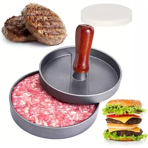 Hamburger Press Patty Maker with 100 Free Patty Papers Dishwasher Safe BPA Free Kitchen Gadgets for Perfectly Shaped Patties for BBQ Grilling Meat Utensils Crab