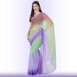 Shaded georgette Saree - Purple
