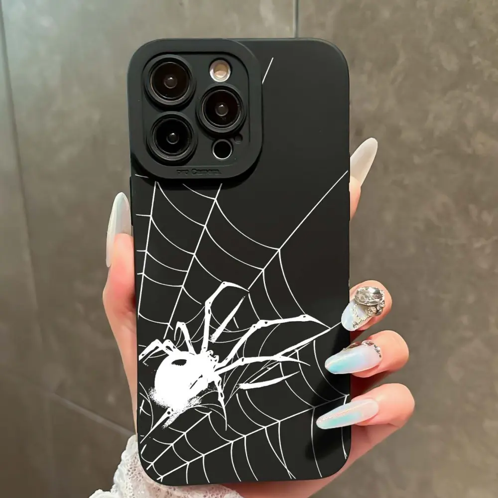Matte Spider Pattern Anti-Drop Tpu Phone Case For Apple iPhone 17 Pro Max/16/15/14 Plus/13/12 Mini/11/X/XS Models, Ideal Birthday Gift For Him Her, Durable Protection For Daily Use, Lover Gift