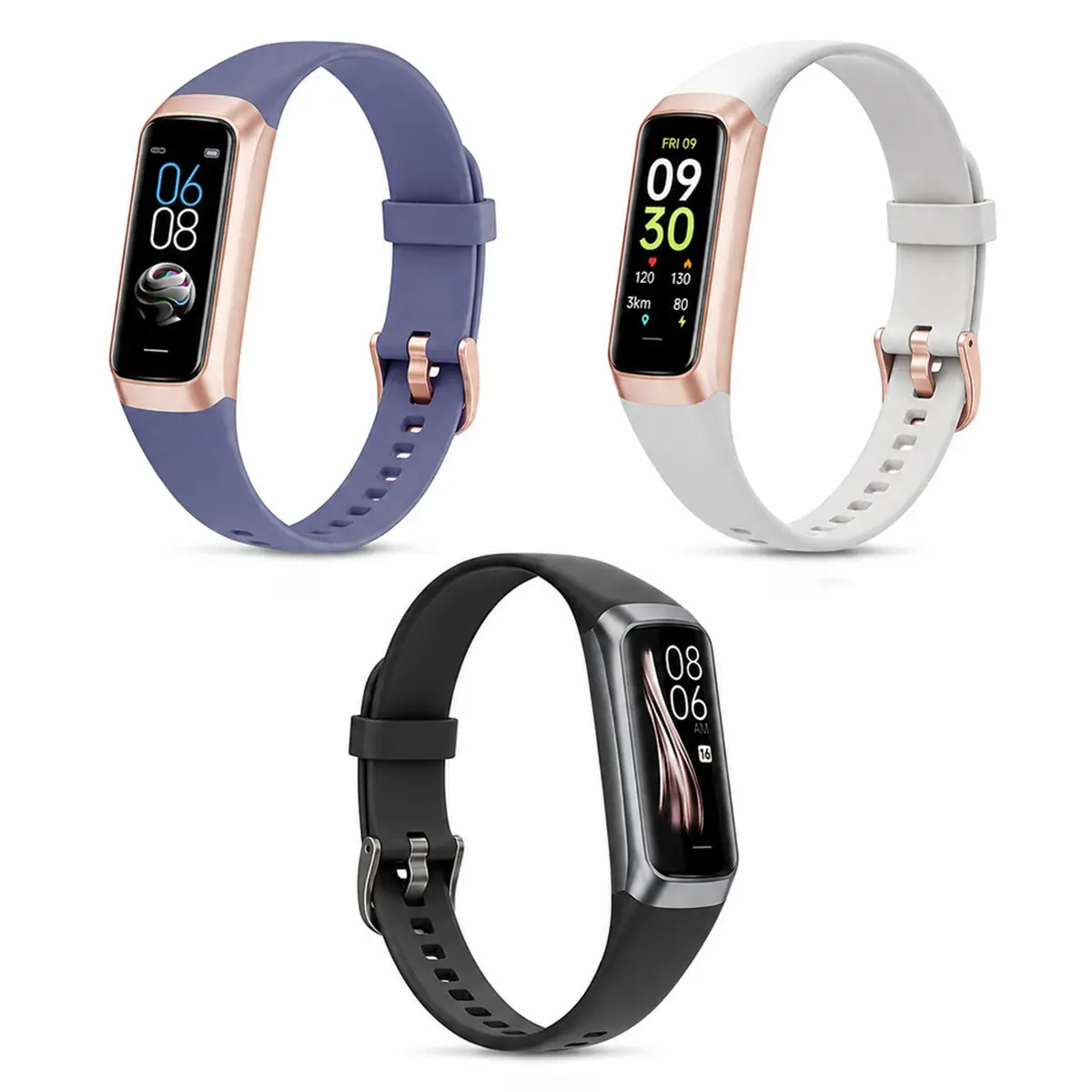 Fitness Tracker with Step Counter/Calories/Stopwatch, Activity Tracker, Health Tracker with Heart Rate Monitor, Sleep Tracker,1.10''AMOLED Touch Color Screen, Pedometer Watch for Women Men