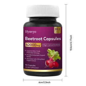 Beetroot Capsules Supplement with Black Pepper Extract for Better Absorption, Gluten Free 90 Capsules