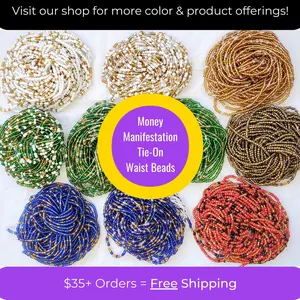 Money Manifestation Tie-On African Waist Beads jewelery business gold waistbeads