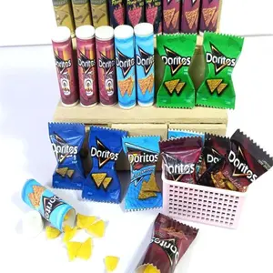 New 5pcs Clay Making with Chips, 1/6 Scale Dollhouse Miniature Fried Chips, Miniature Set, Mini Pretend Food Play Kitchen Accessories, Play Food Sets for Blyth Ob11 Barbie Bjd Doll House Toys