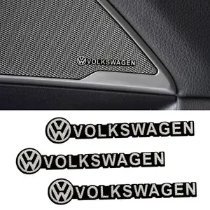 4/8pcs 3D Aluminum Car Audio Speaker Stereo Badge Emblem Adhesive Decoration Sticker For VW Golf Polo Passat Jetta Tiguan Arteon Touran Touareg Auto Styling Accessories Car Stickers