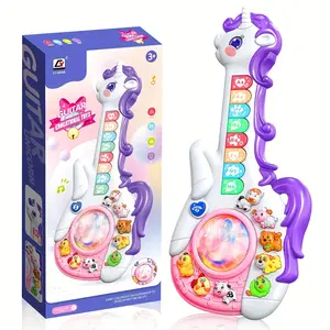 Children Unicorn Musical Guitar, Musical Fun, Playable Learning Interactive Game, Develops Baby Cognitive Skills, Early Childhood Development, Suitable for Ages 3+, Includes Manual, Requires 2 AA Batteries