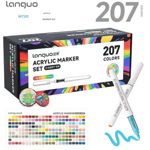 207 Colors Acrylic Paint Pens, Automatic Ink Control System, Soft Brush Tip Markers, and Paint Marker, DIY Crafts, Acrylic Drawing Markers