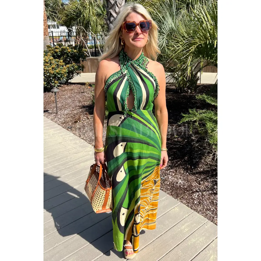 country road green maxi dress Ruffle Toucan Cactus Ruffle Dress Dresses Country Road vuetag-needed