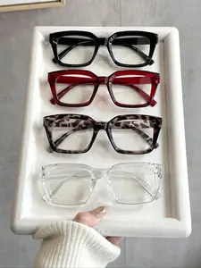 Unisex Non-Prescription Eyeglasses, Classic Rectangular Design, Perfect for Daily Use & Back-To-School Season, Street Photography, Square Eyed Glasses