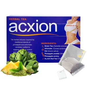 Acxion Herbal Tea Bags, Pineapple Botanical Infusion with Green Tea, Artichoke and Oat, 30 Count Herbal Tea for Daily Wellness Routines