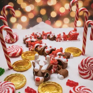 Christmas Reindeer dragon | Festive Articulated Holiday Dragon in Candy Land. Gift  Decoration Ornaments