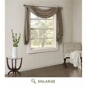 Madison Park  42 x 144 in. Harper Solid Crushed Scarf Sheer, Taupe